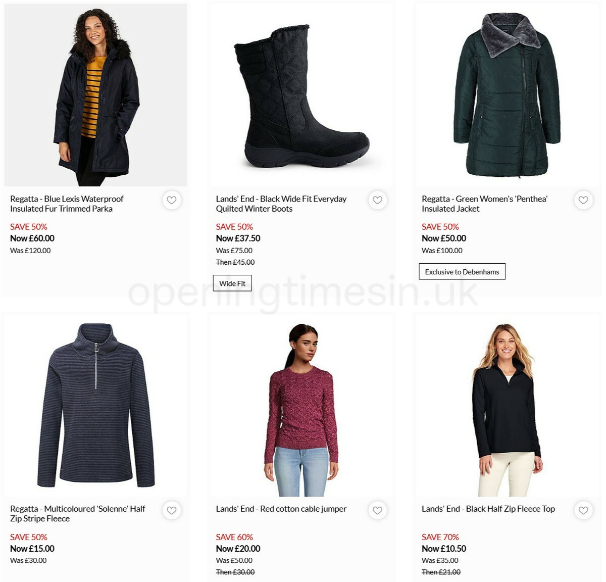 Debenhams Offers from 4 January