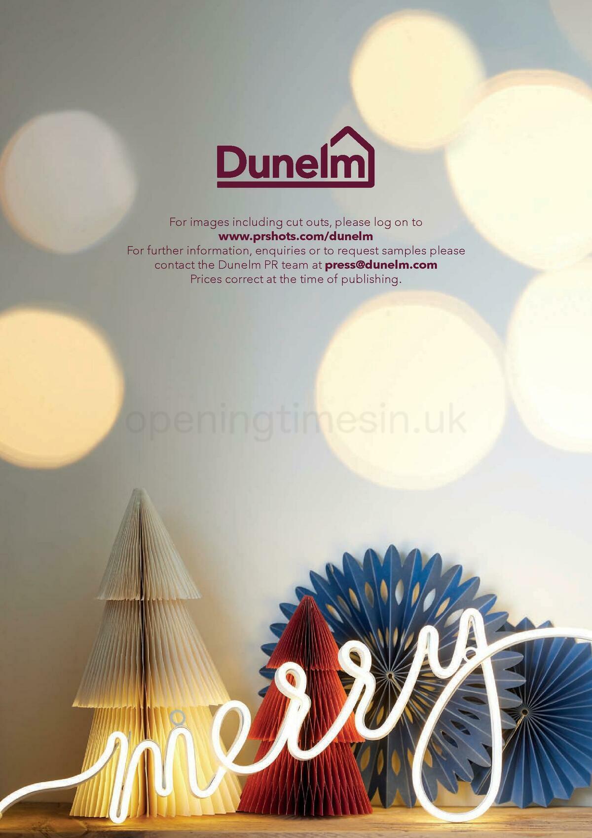 Dunelm Christmas Offers from 1 September