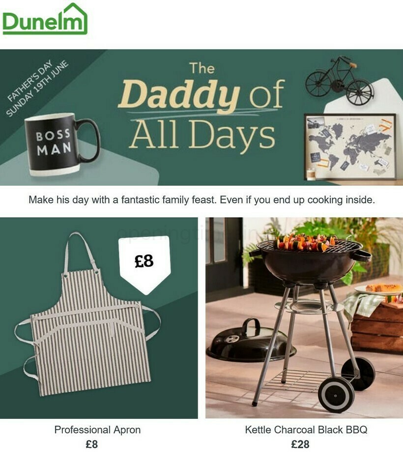 Dunelm Father's Day Offers from 12 June