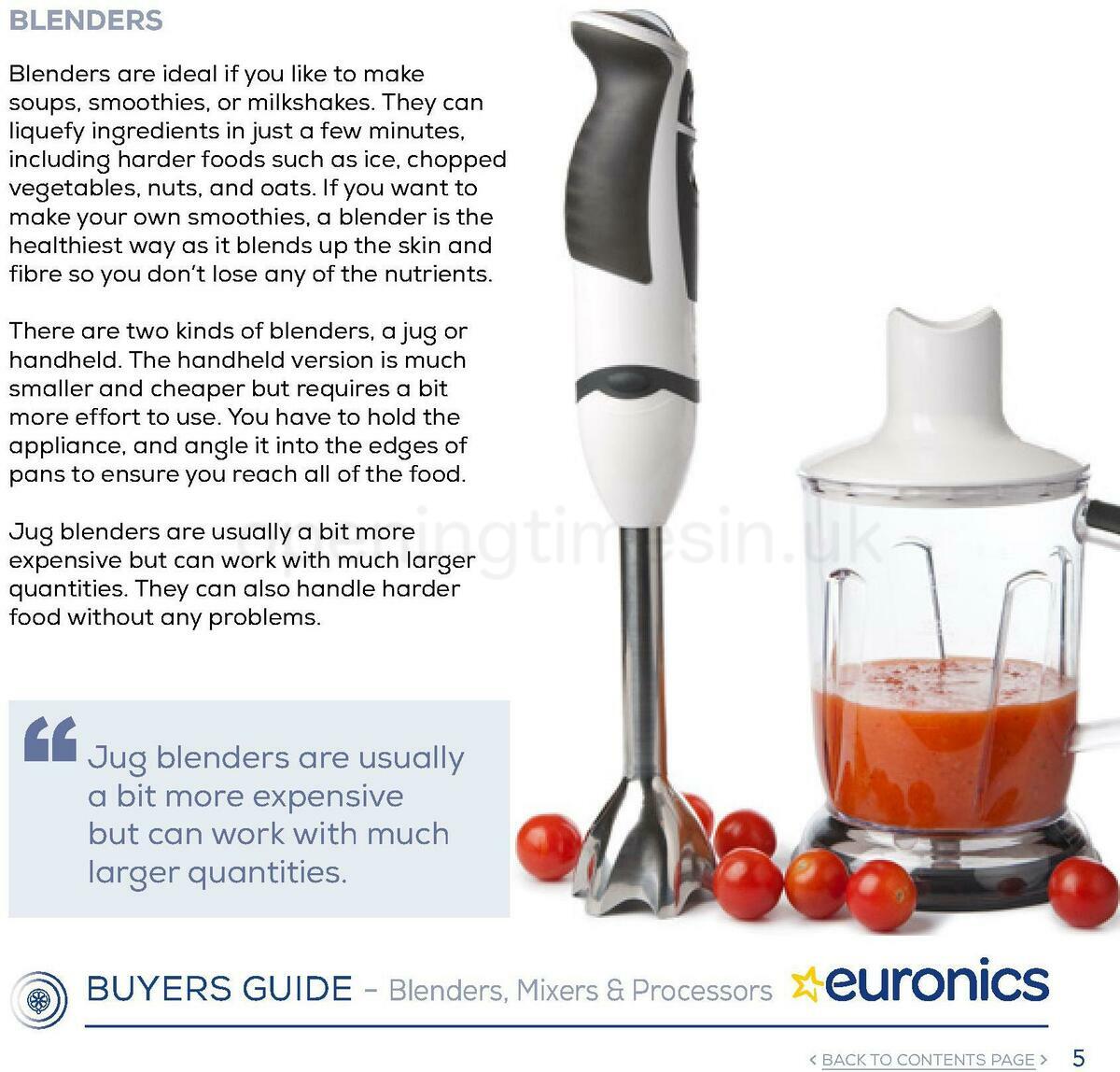 Euronics Blenders, Mixers & Processors Buyers Guide Offers from 1 January