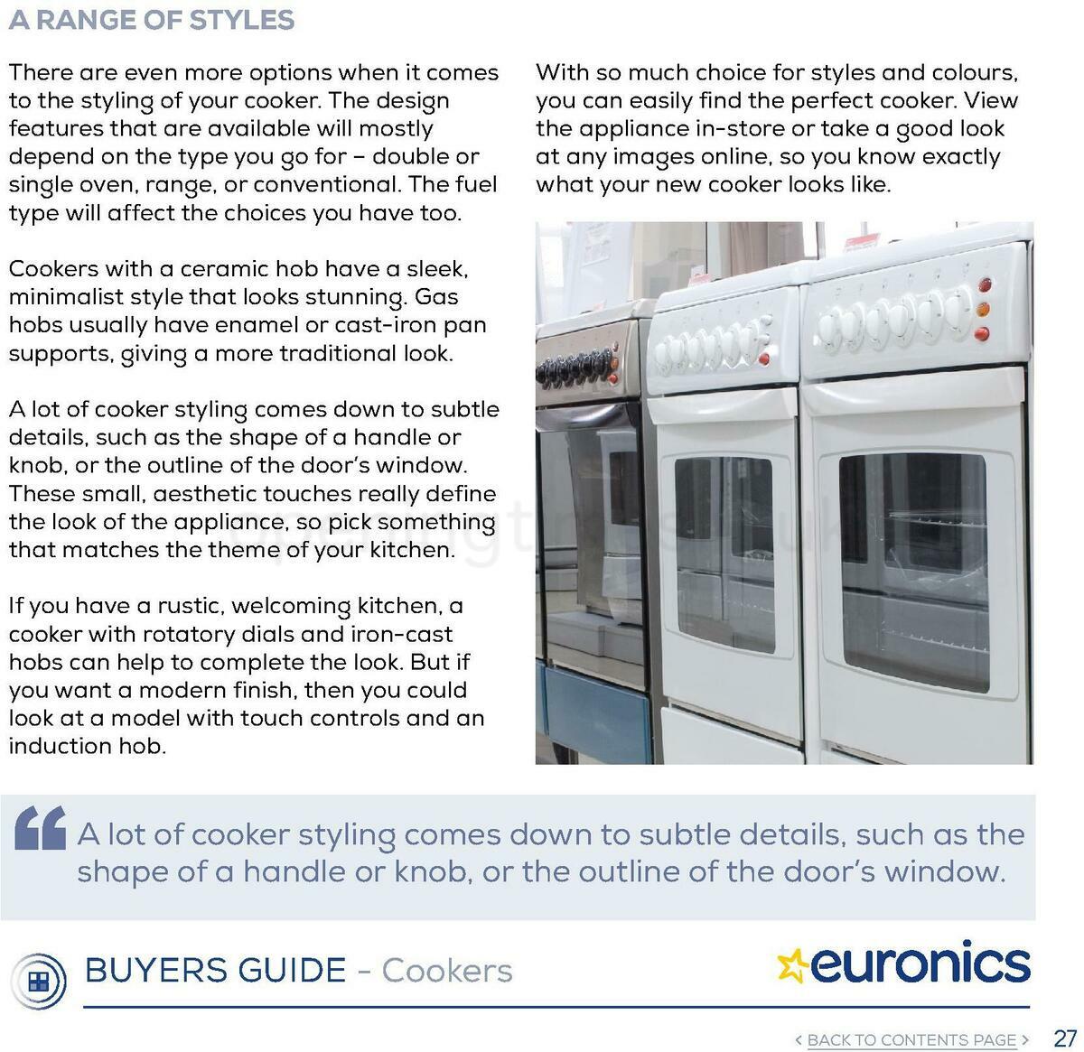 Euronics Cookers Offers from 1 January