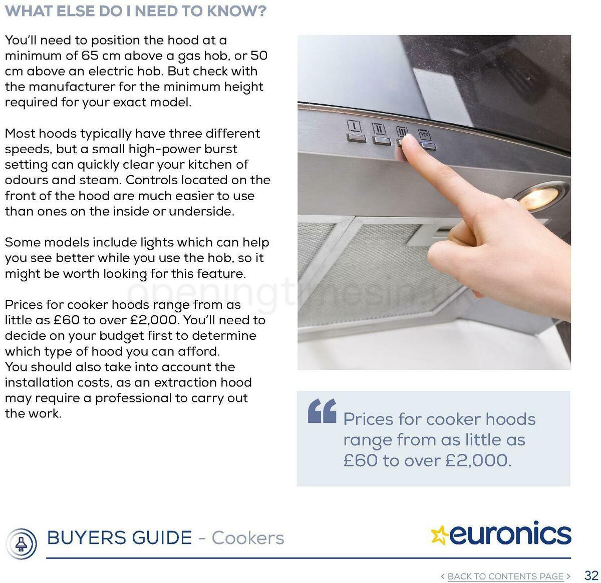 Euronics Cookers Offers from 1 January