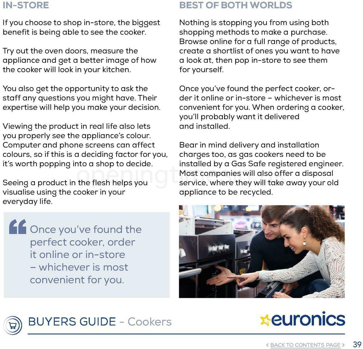 Euronics Cookers Offers from 1 January