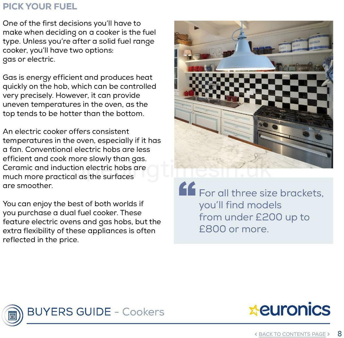 Euronics Cookers Offers from 1 January