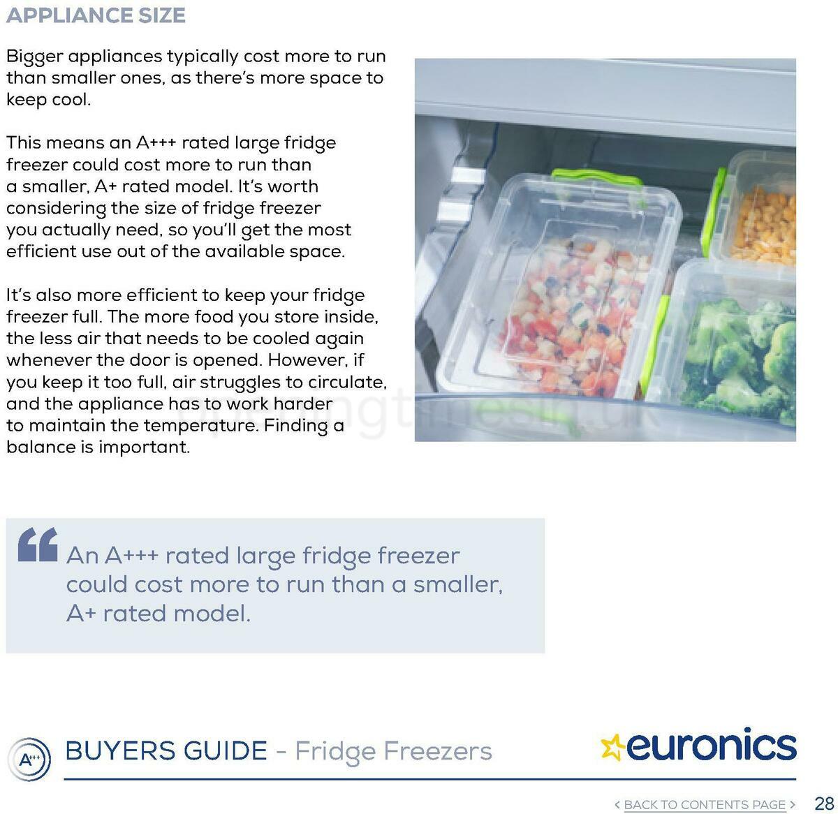 Euronics Fridge Freezers Buyers Guide Offers from 1 January