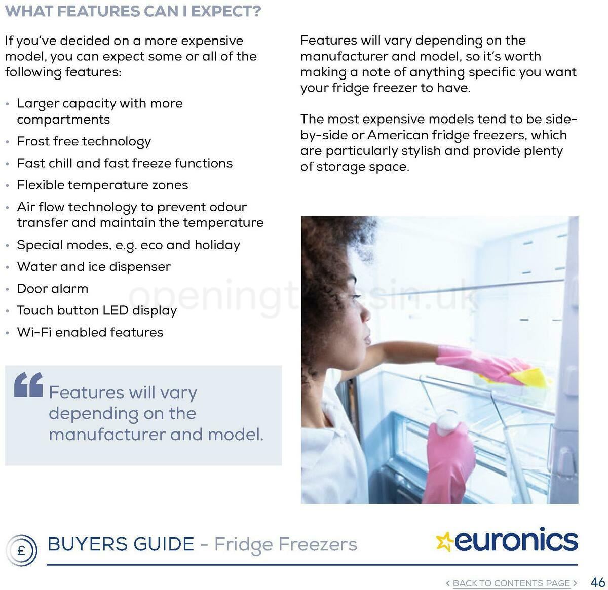 Euronics Fridge Freezers Buyers Guide Offers from 1 January