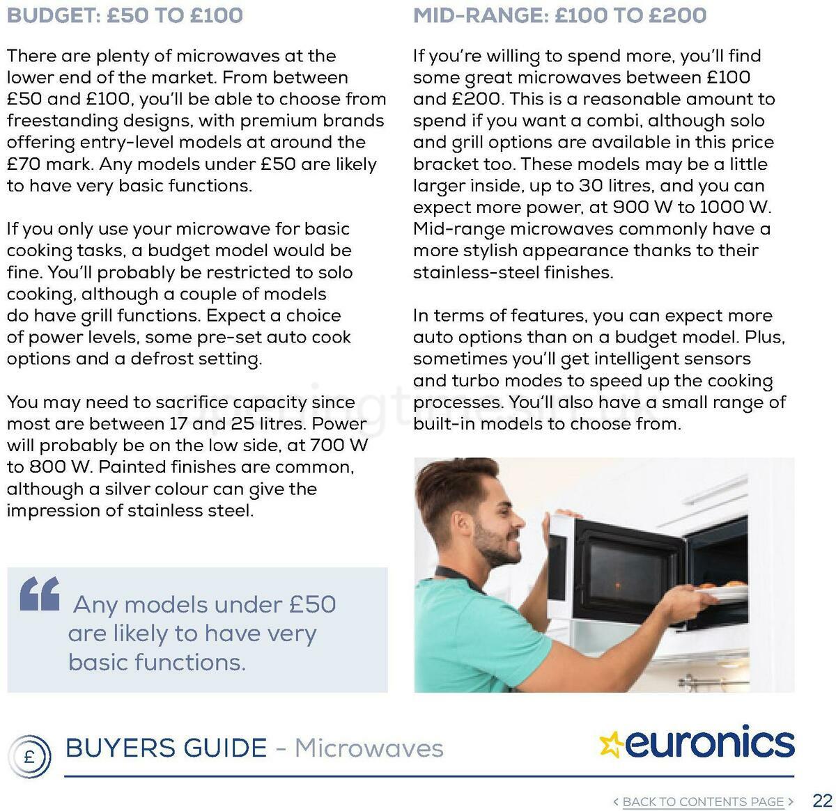 Euronics Microwaves Buyers Guide Offers from 1 October