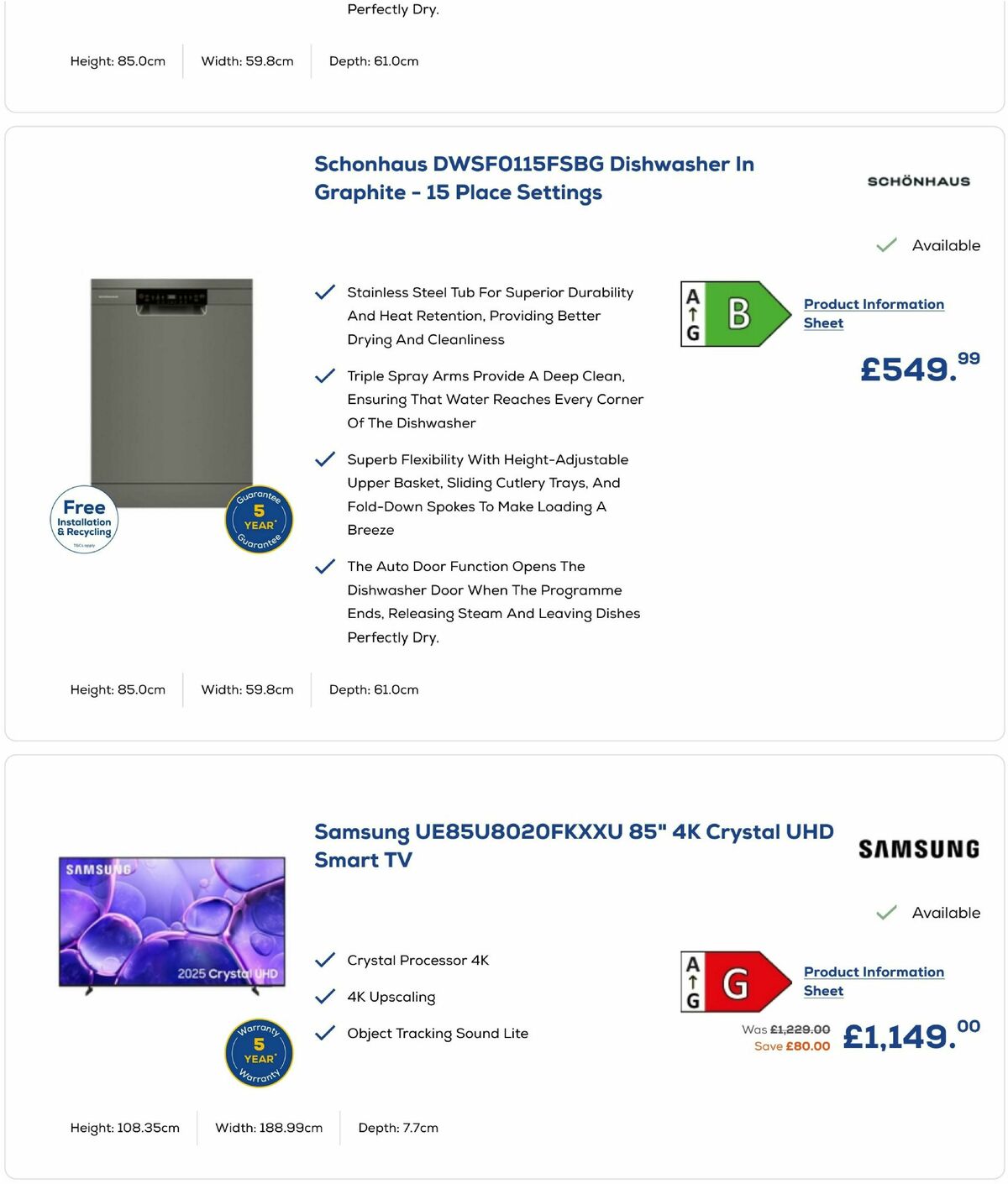 Euronics Offers from 27 August