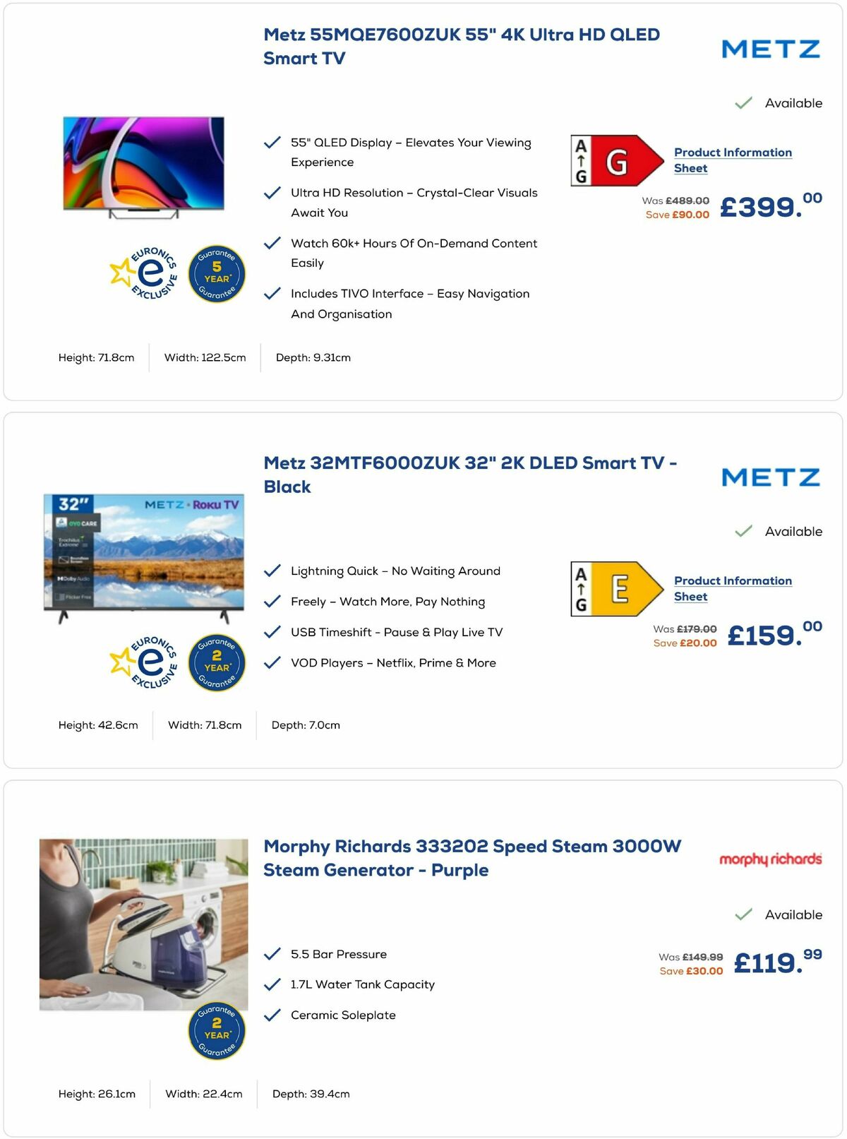 Euronics Offers from 29 October