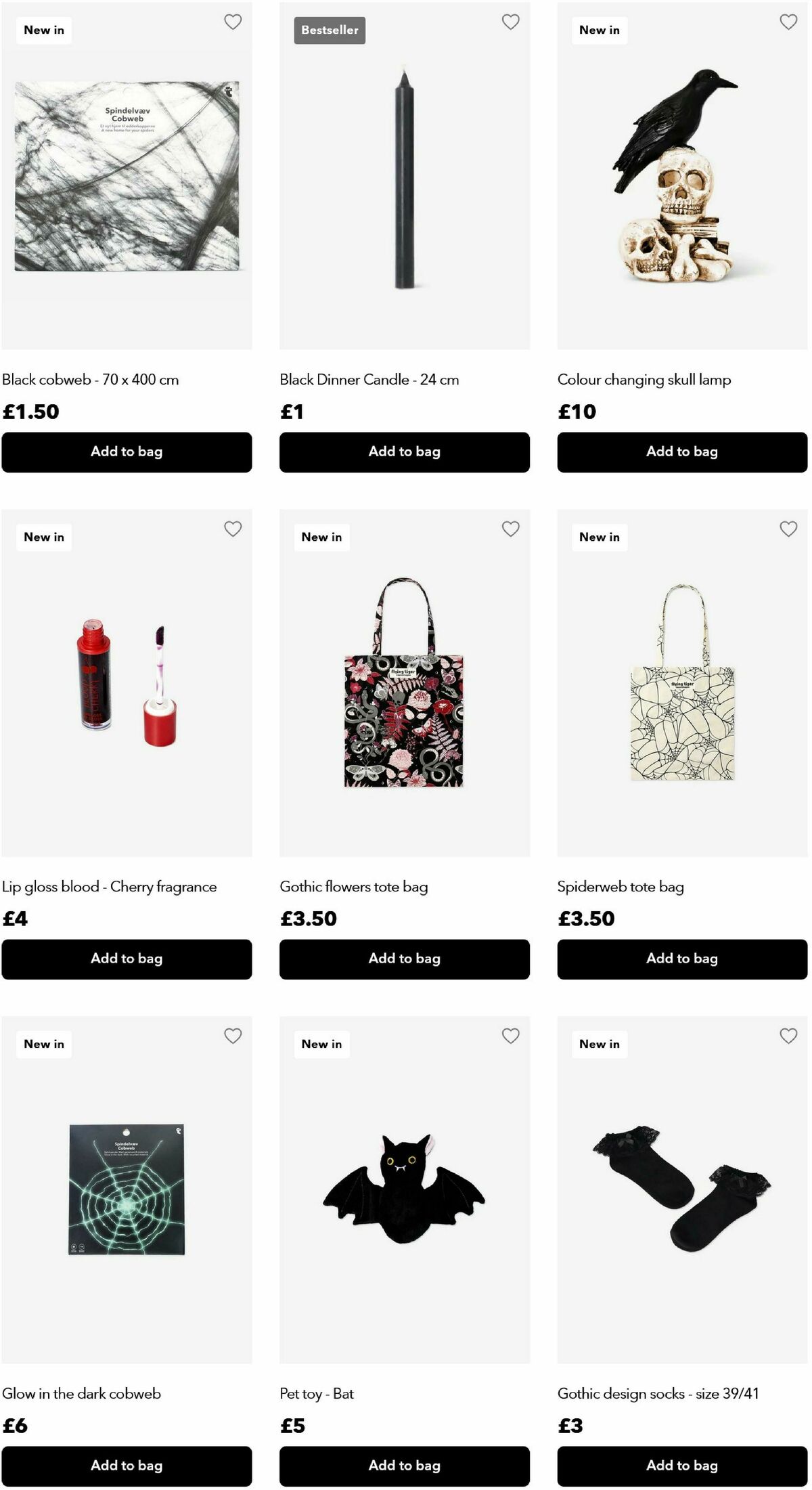 Flying Tiger Copenhagen Halloween Offers from 8 October