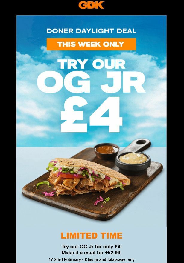 German Doner Kebab Offers from 17 February