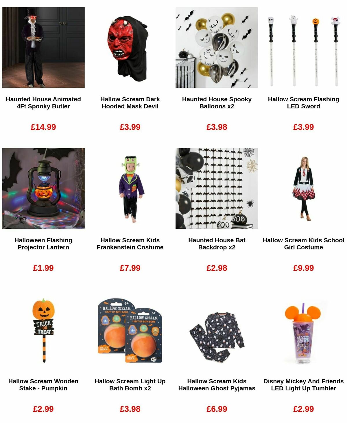 Home Bargains Halloween Offers from 5 September
