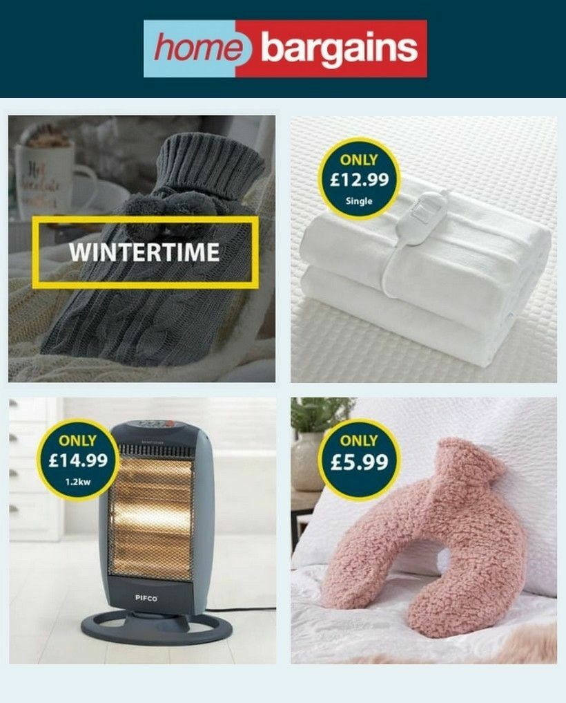 Home Bargains Winter Essentials Offers from 19 December