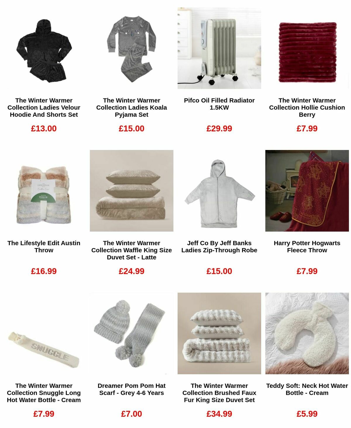 Home Bargains Winter Essentials Offers from 19 December