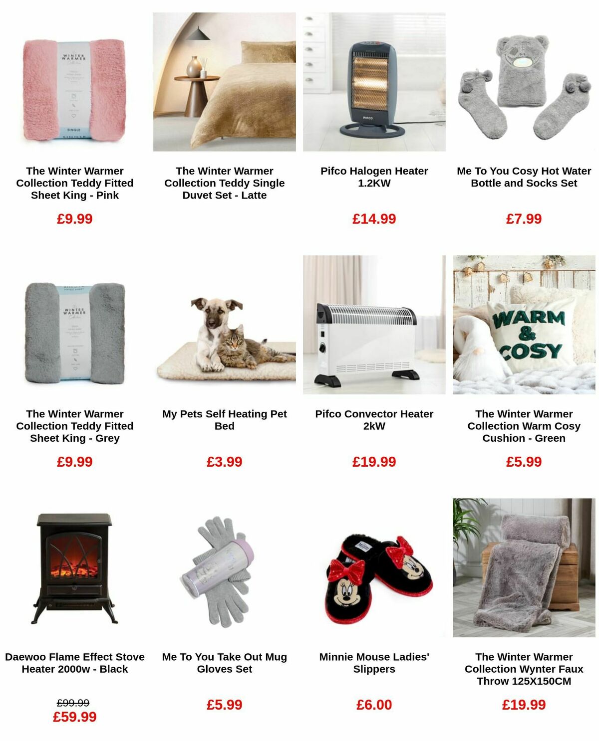 Home Bargains Winter Essentials Offers from 19 December
