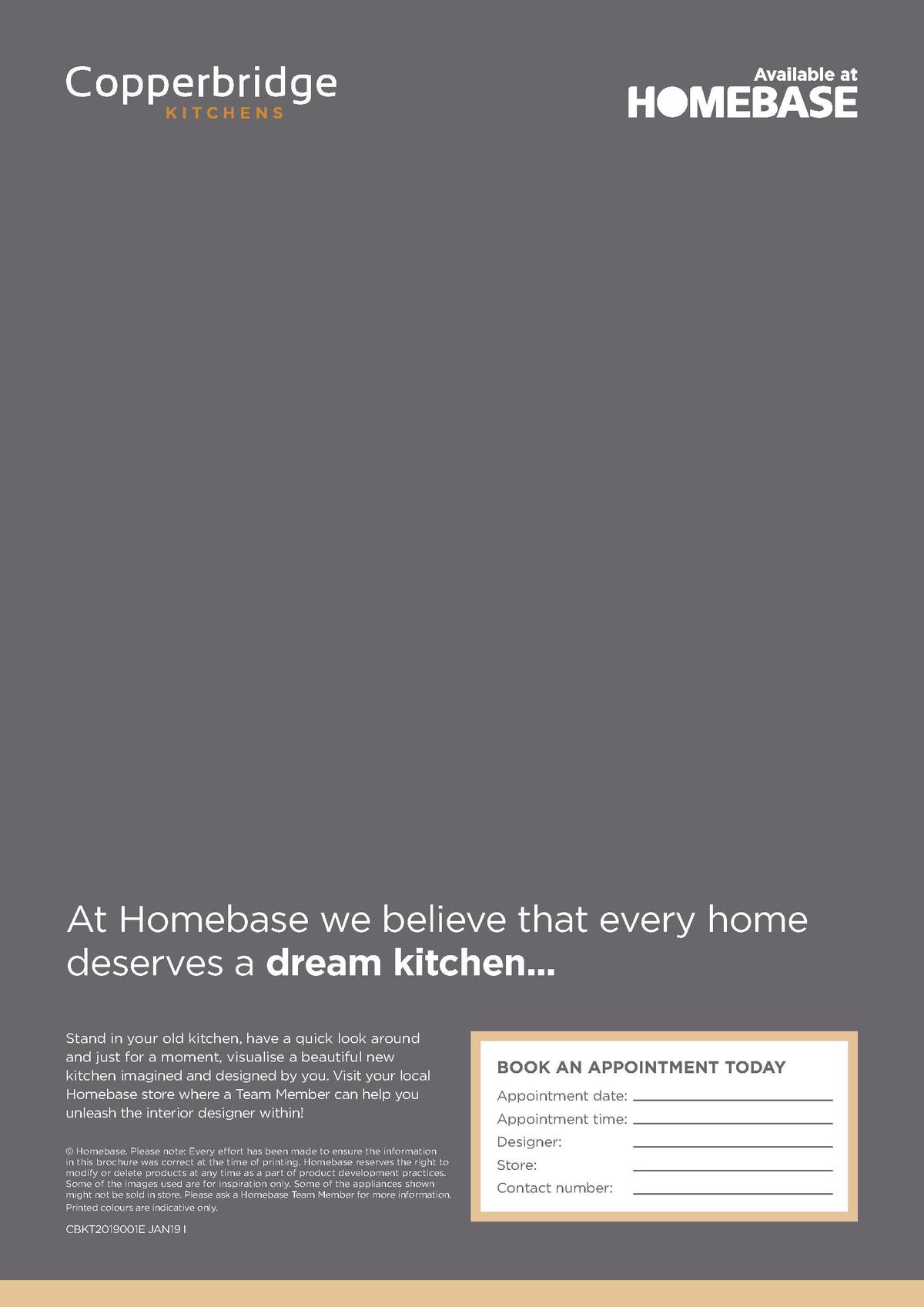 Homebase Copperbridge Kitchens Brochure Offers from 1 January
