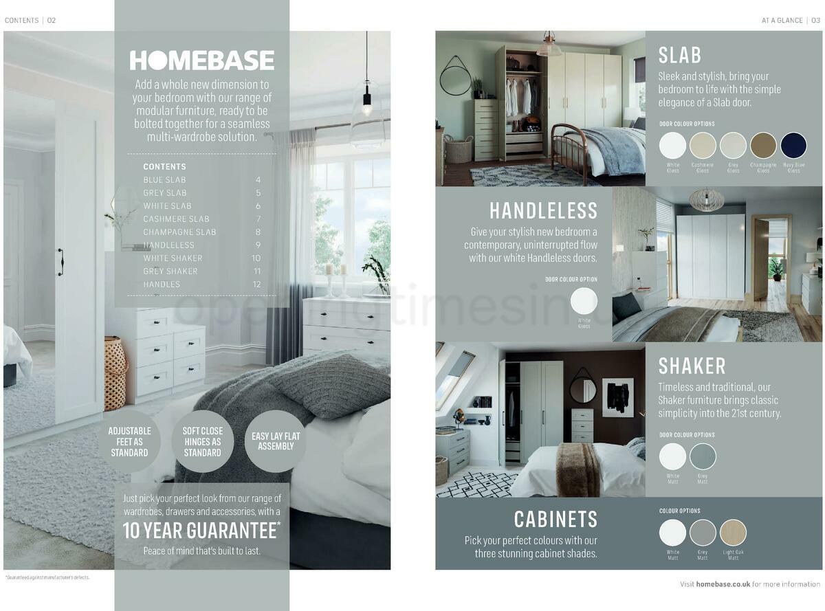 Homebase Modular Bedrooms Brochure Offers from 1 March