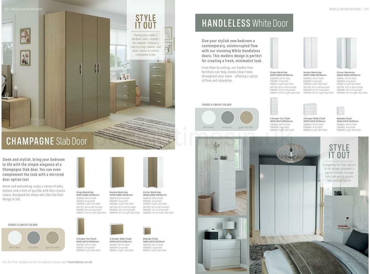 Homebase Modular Bedrooms Brochure Offers from 1 August