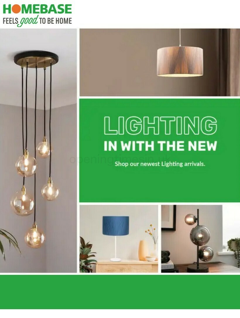 Homebase New Lighting Offers from 13 June