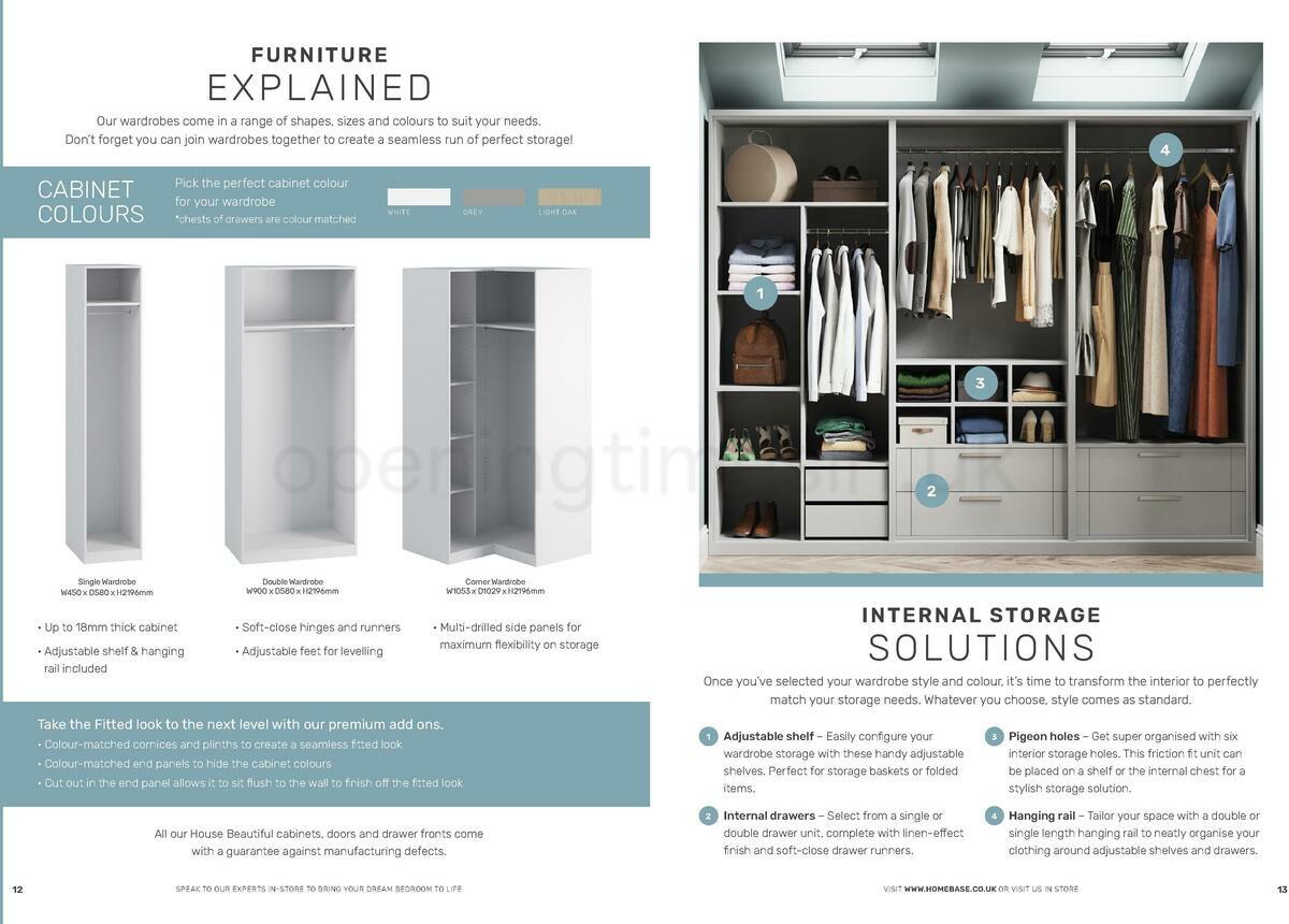 Homebase Fitted Bedroom Furniture Brochure Offers from 28 November