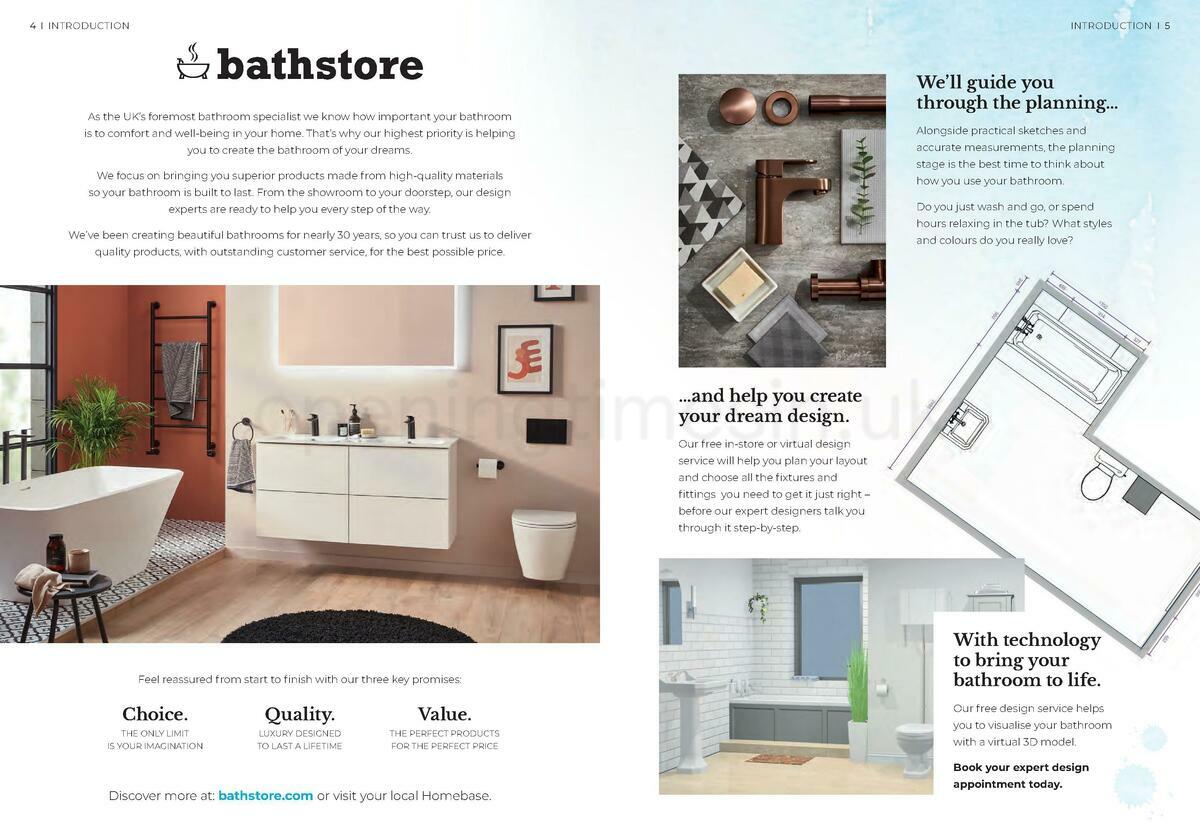 Homebase Bathstore Brochure Offers from 1 January