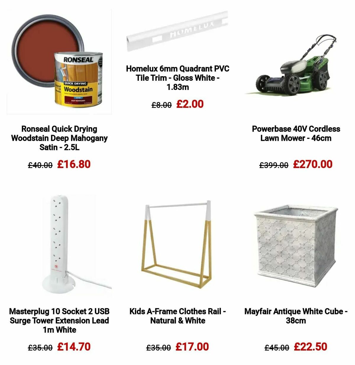 Homebase Offers from 3 September