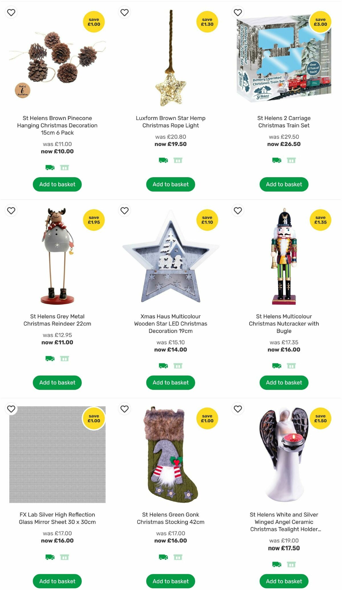 Homebase Christmas Decorations Offers from 24 November