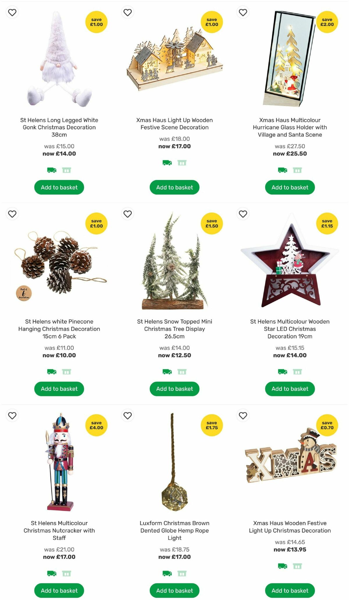 Homebase Christmas Decorations Offers from 24 November