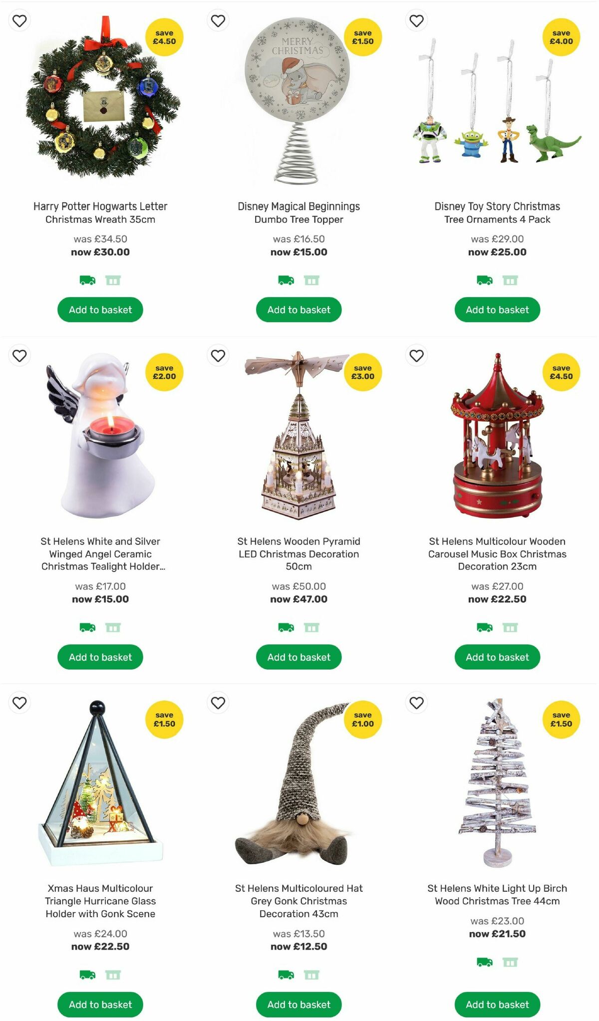 Homebase Christmas Decorations Offers from 24 November