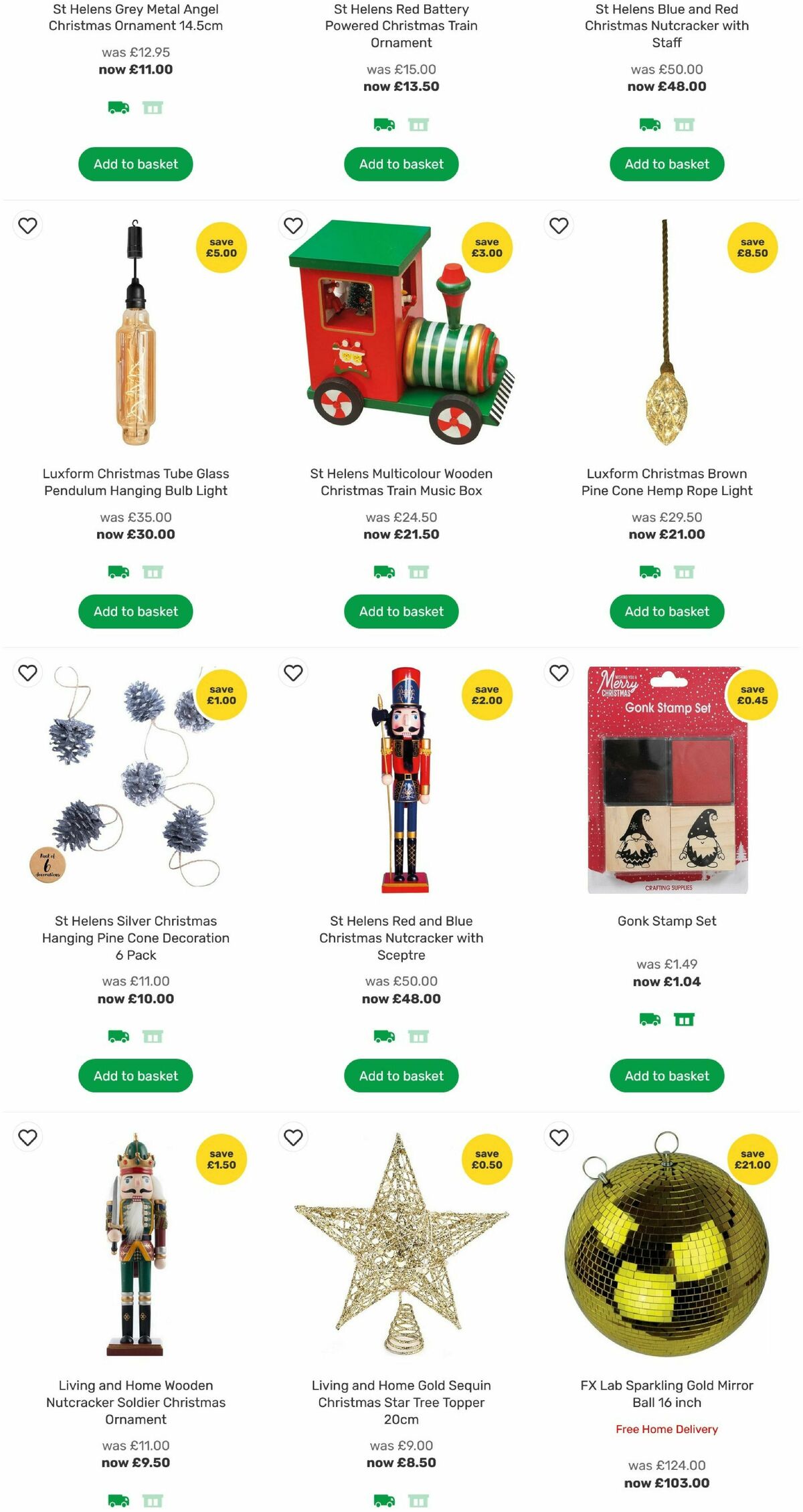 Homebase Christmas Decorations Offers from 24 November