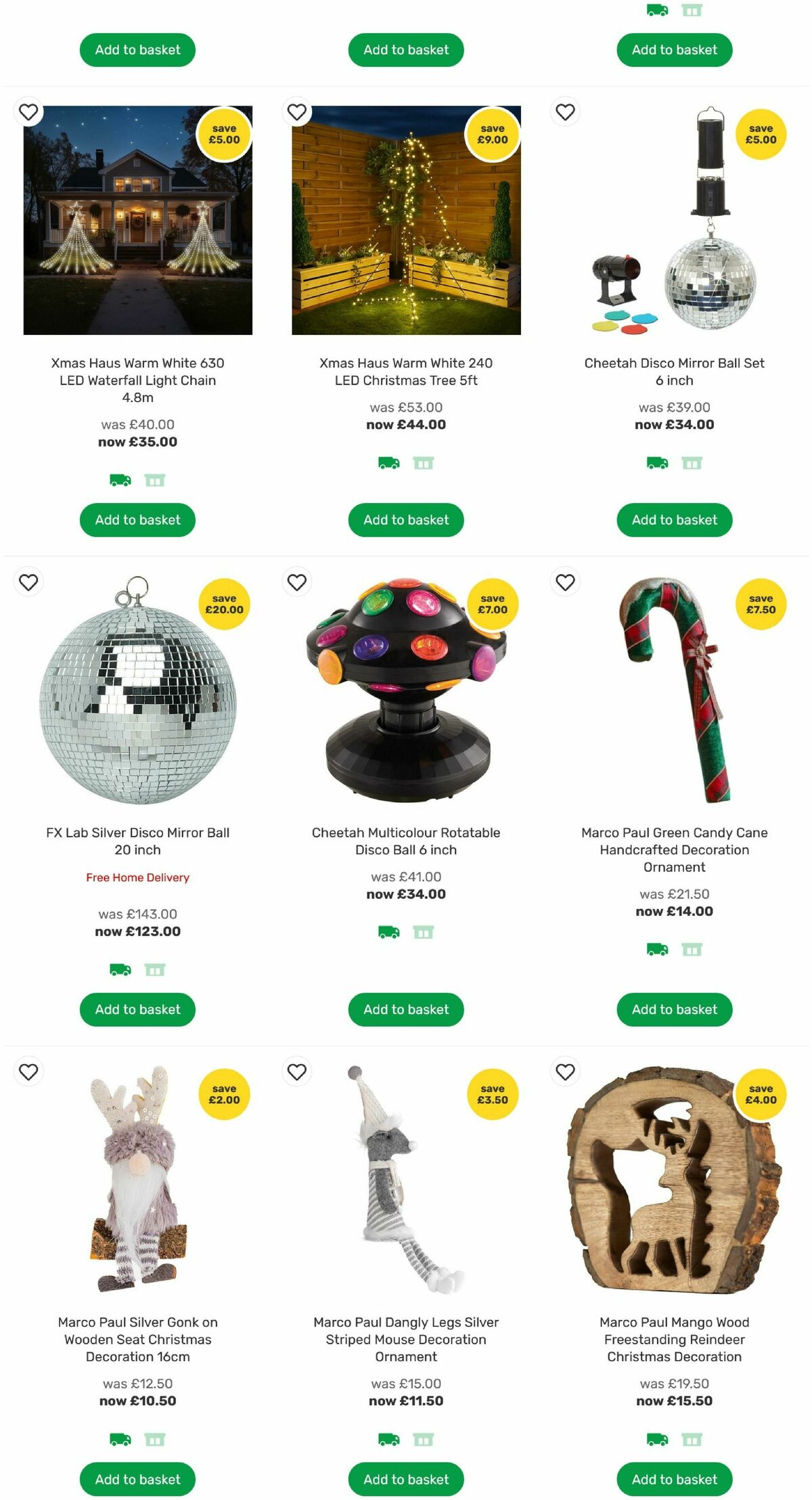 Homebase Christmas Decorations Offers from 24 November