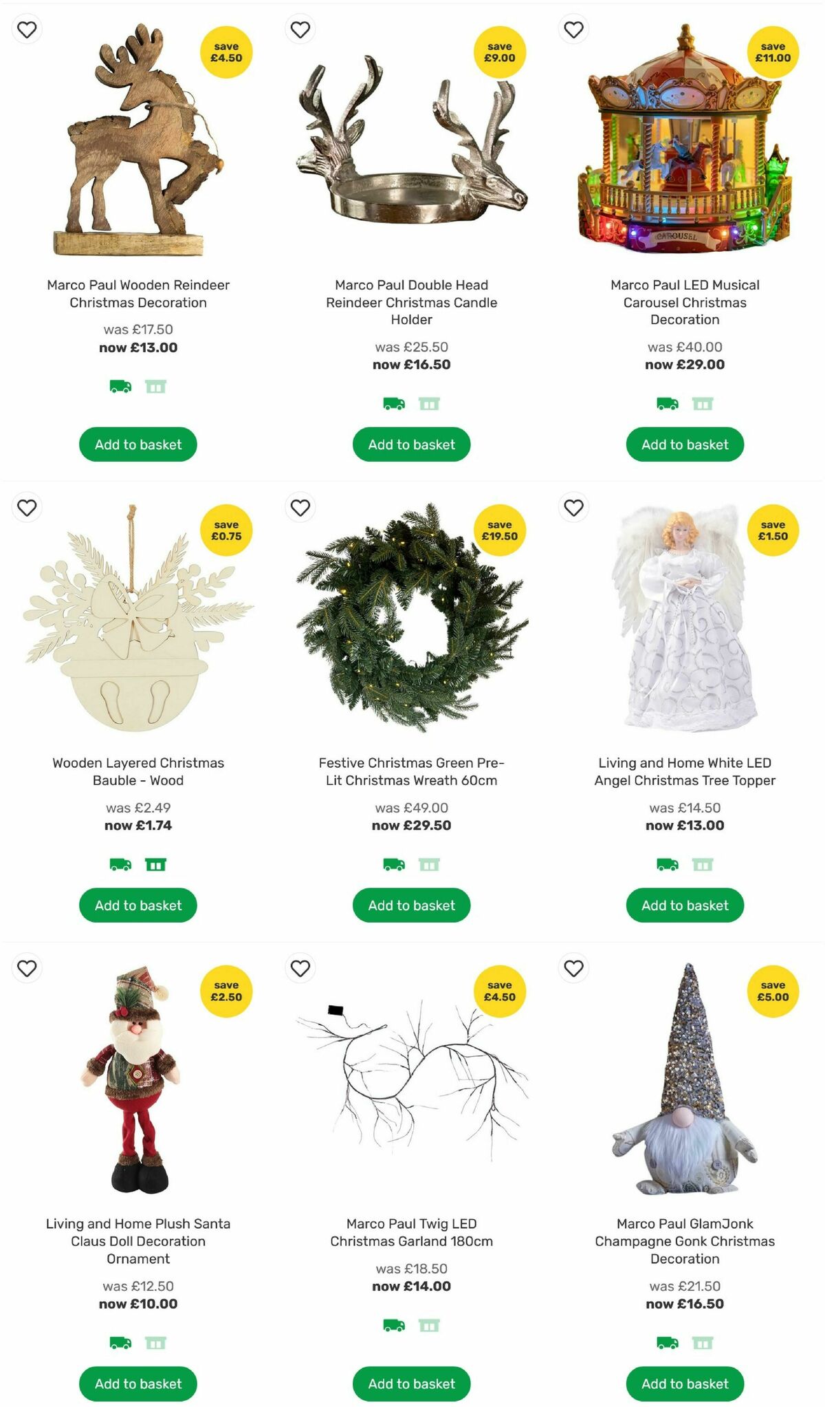 Homebase Christmas Decorations Offers from 24 November