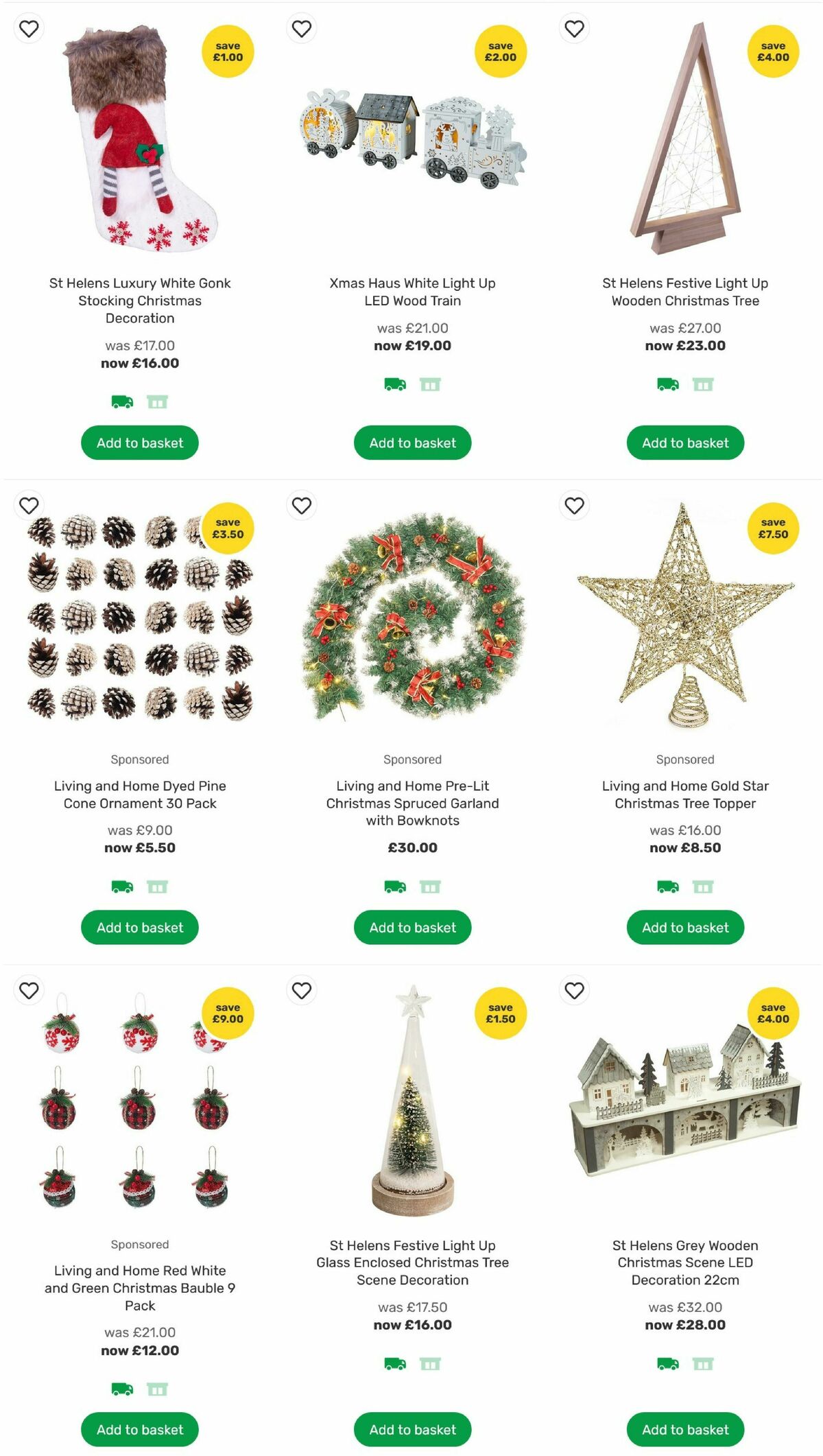 Homebase Christmas Decorations Offers from 24 November