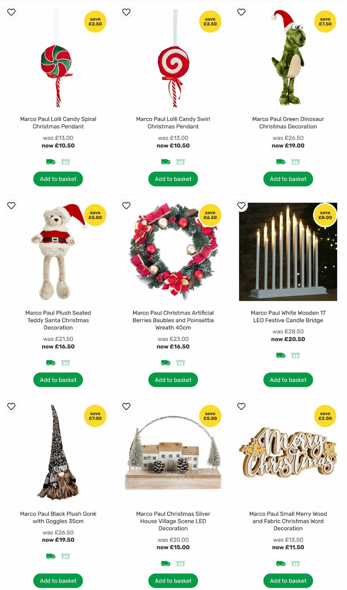 Homebase Christmas Decorations Offers from 24 November
