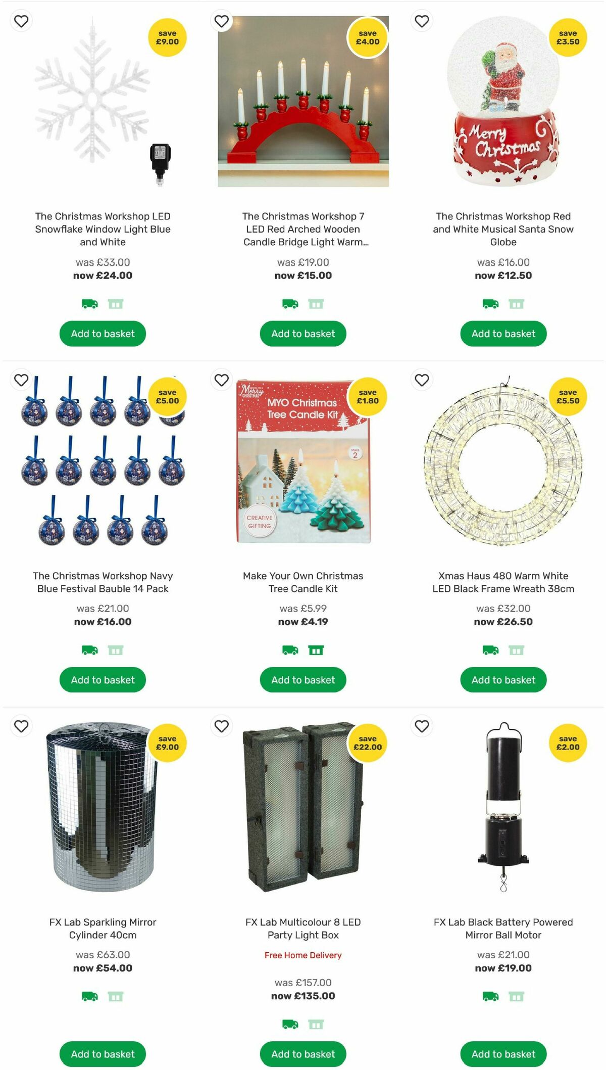 Homebase Christmas Decorations Offers from 24 November