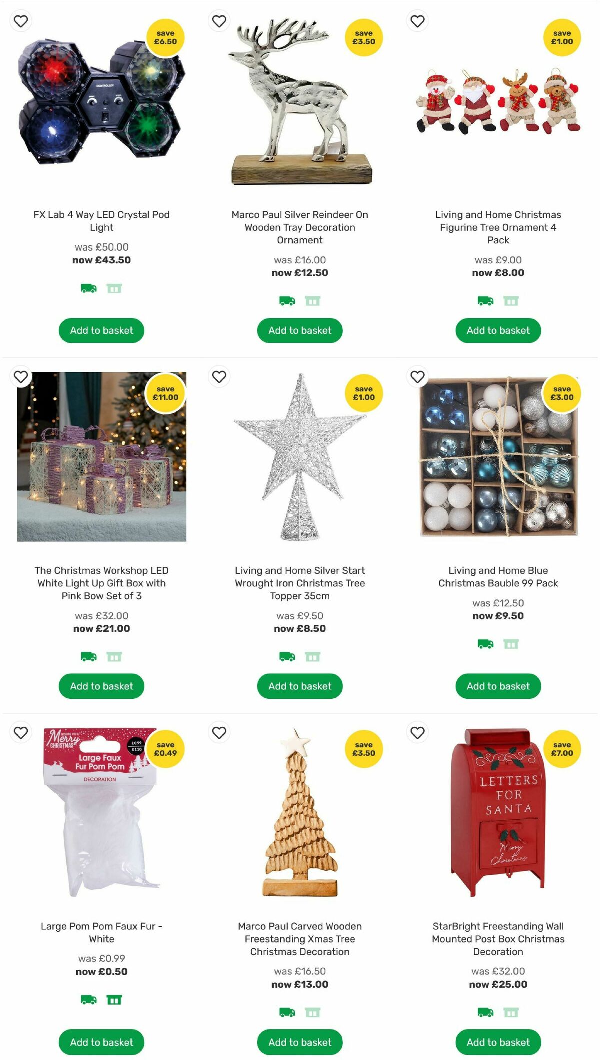Homebase Christmas Decorations Offers from 24 November