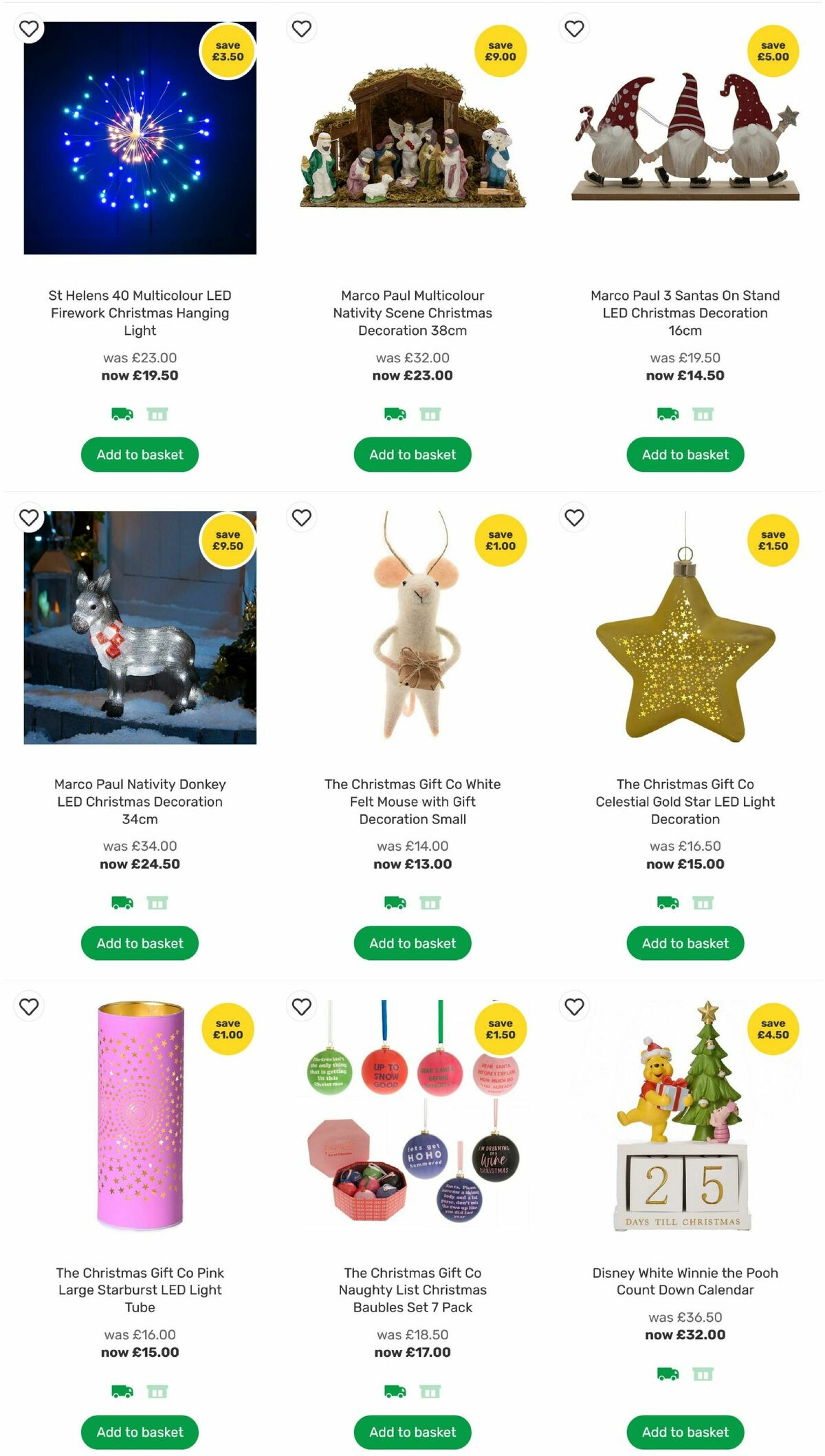 Homebase Christmas Decorations Offers from 24 November