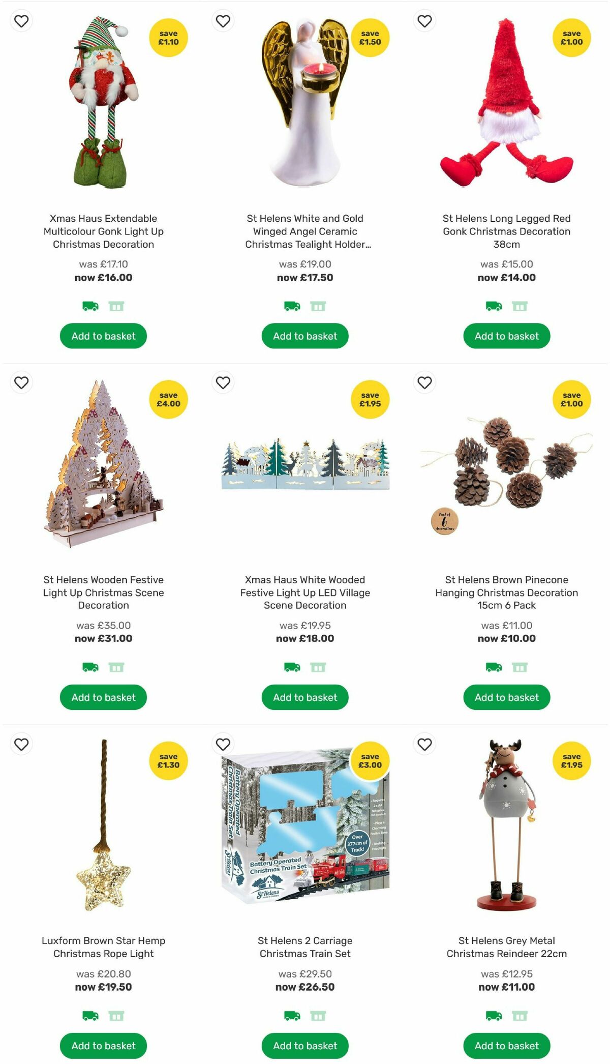 Homebase Christmas Decorations Offers from 24 November