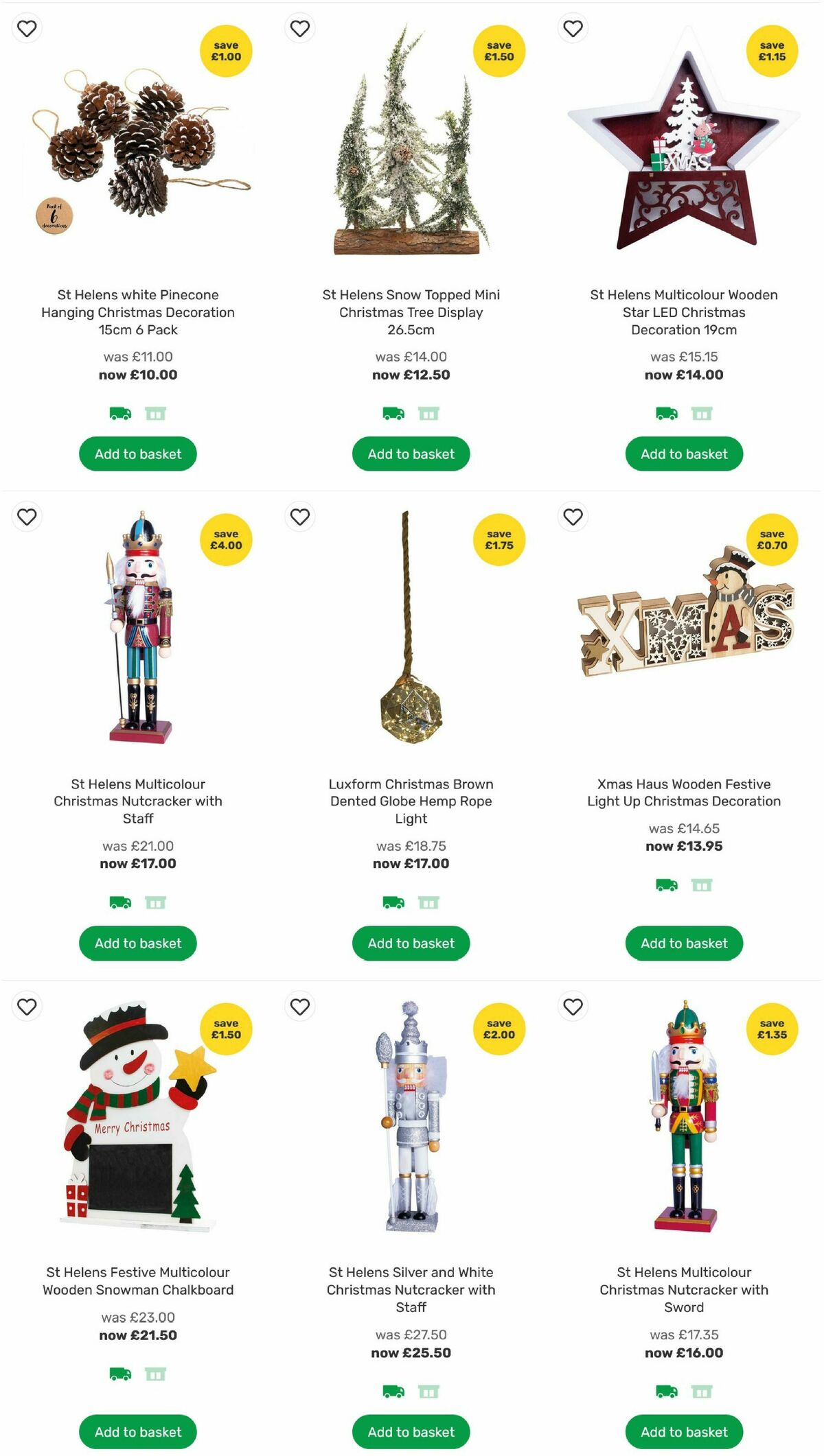 Homebase Christmas Decorations Offers from 24 November