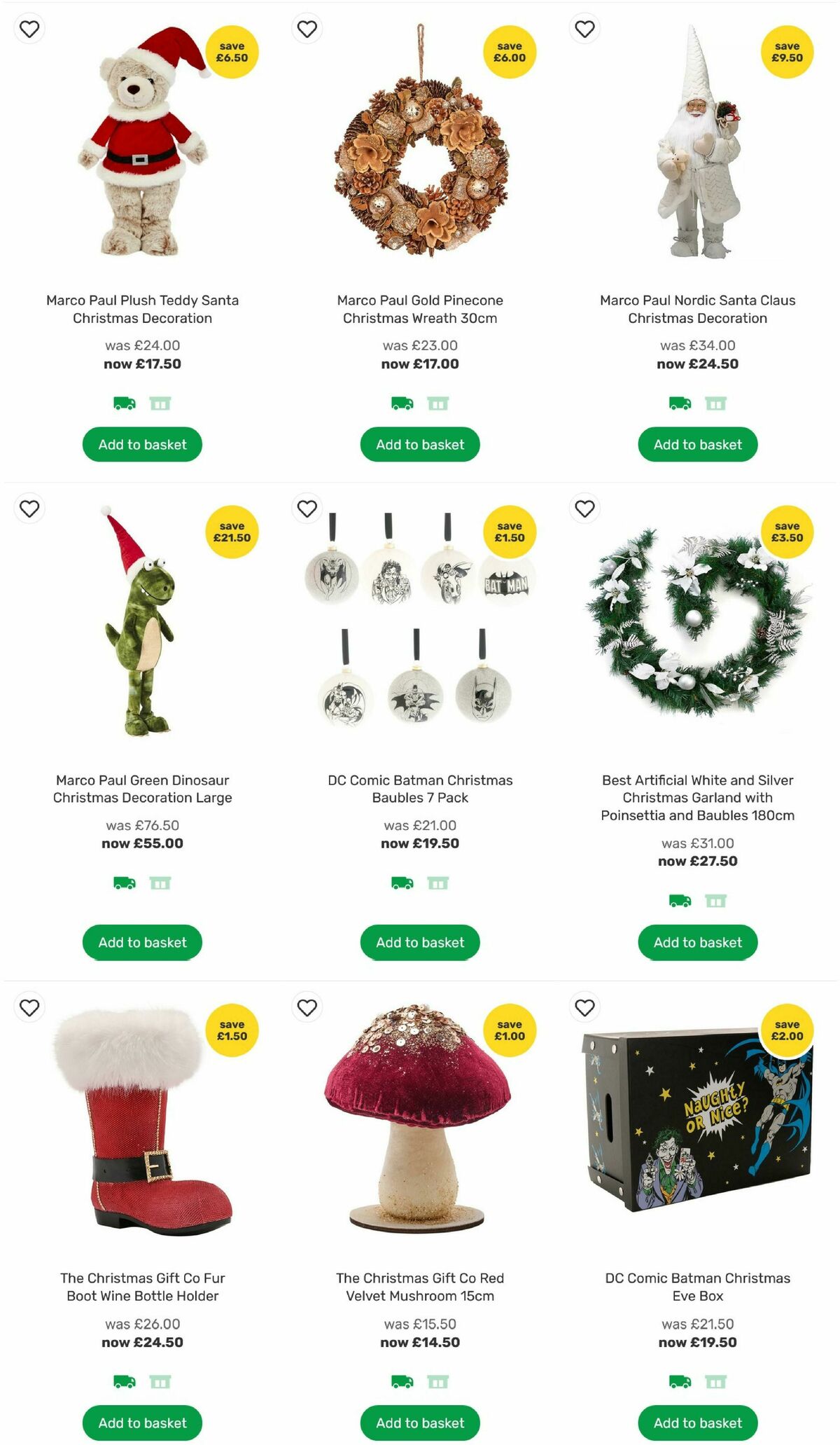 Homebase Christmas Decorations Offers from 24 November