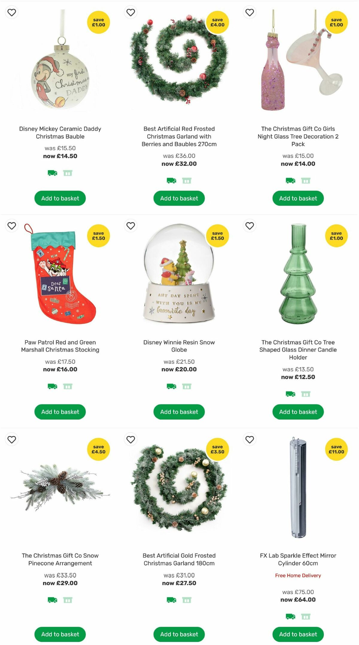 Homebase Christmas Decorations Offers from 24 November