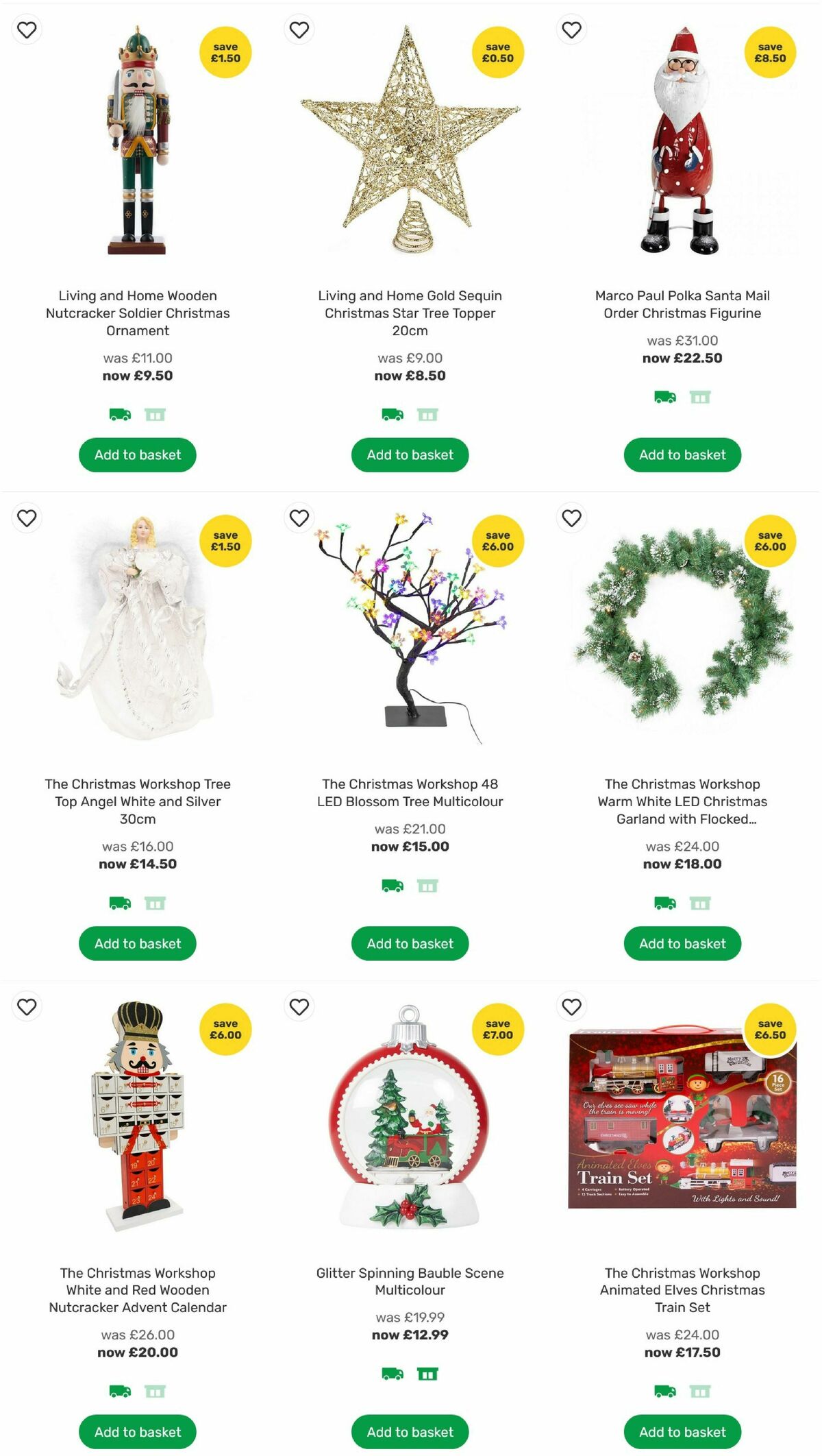 Homebase Christmas Decorations Offers from 24 November
