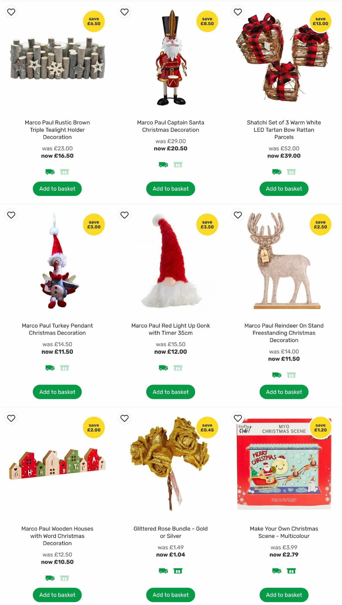 Homebase Christmas Decorations Offers from 24 November