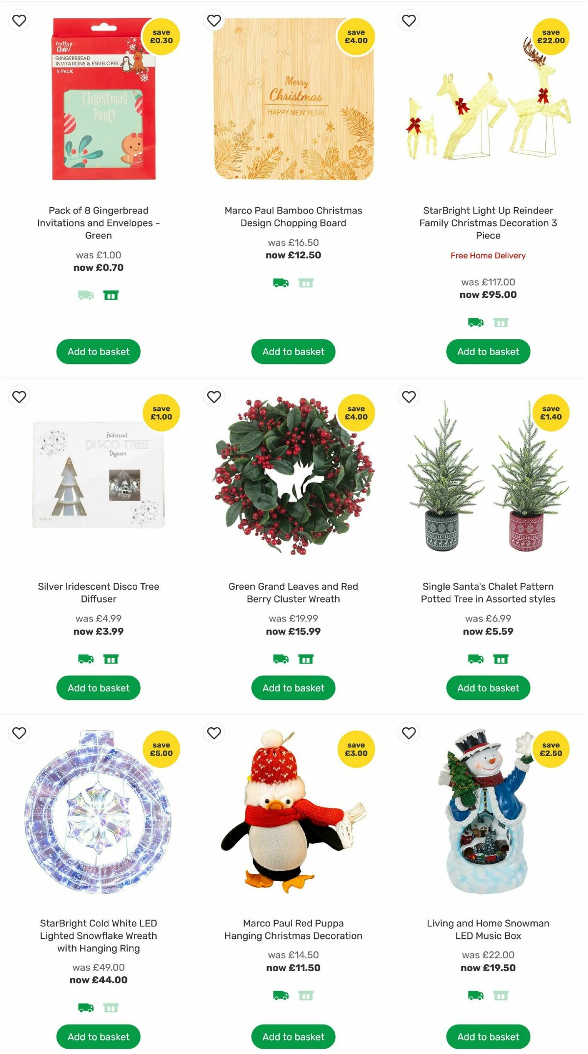 Homebase Christmas Decorations Offers from 24 November