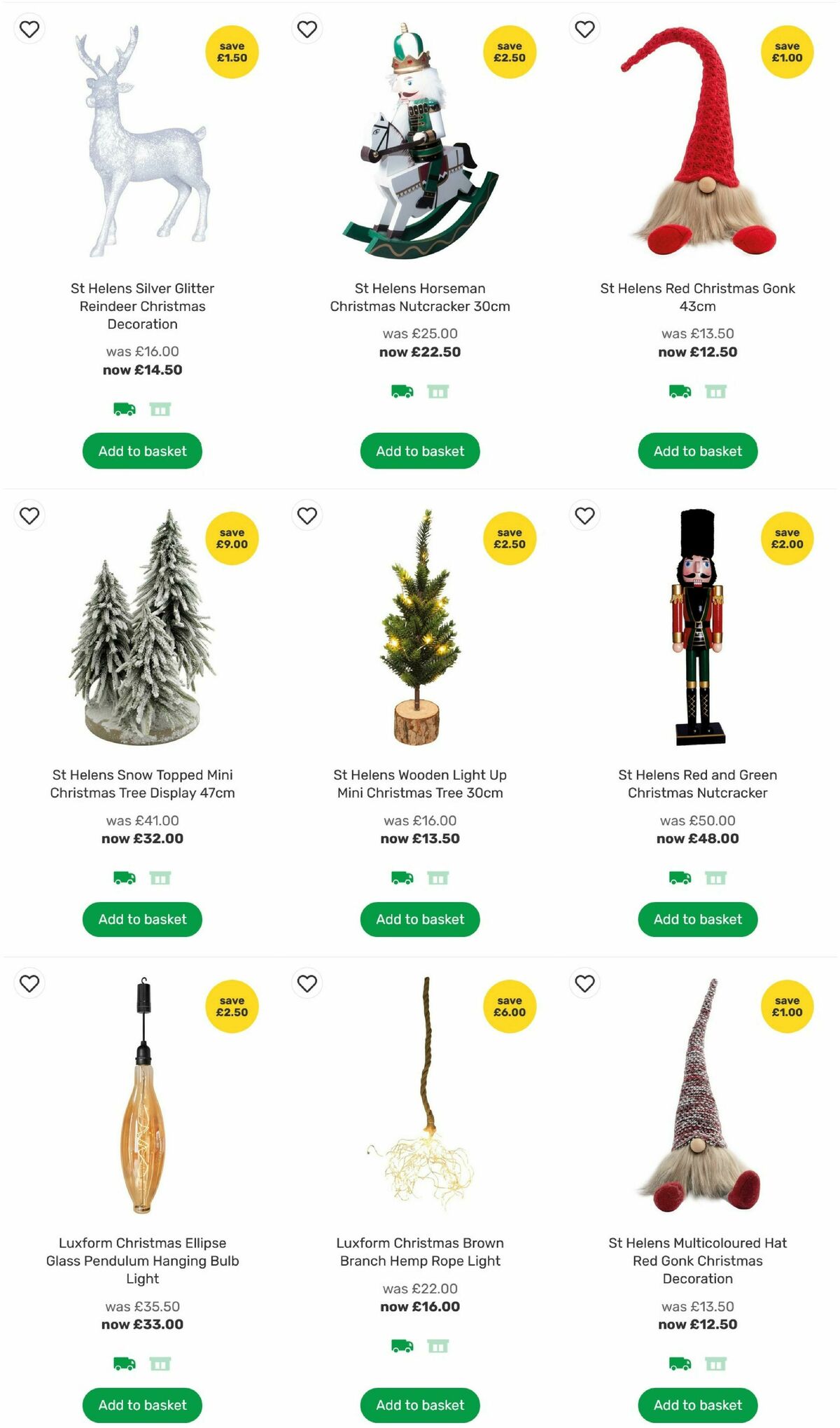 Homebase Christmas Decorations Offers from 24 November