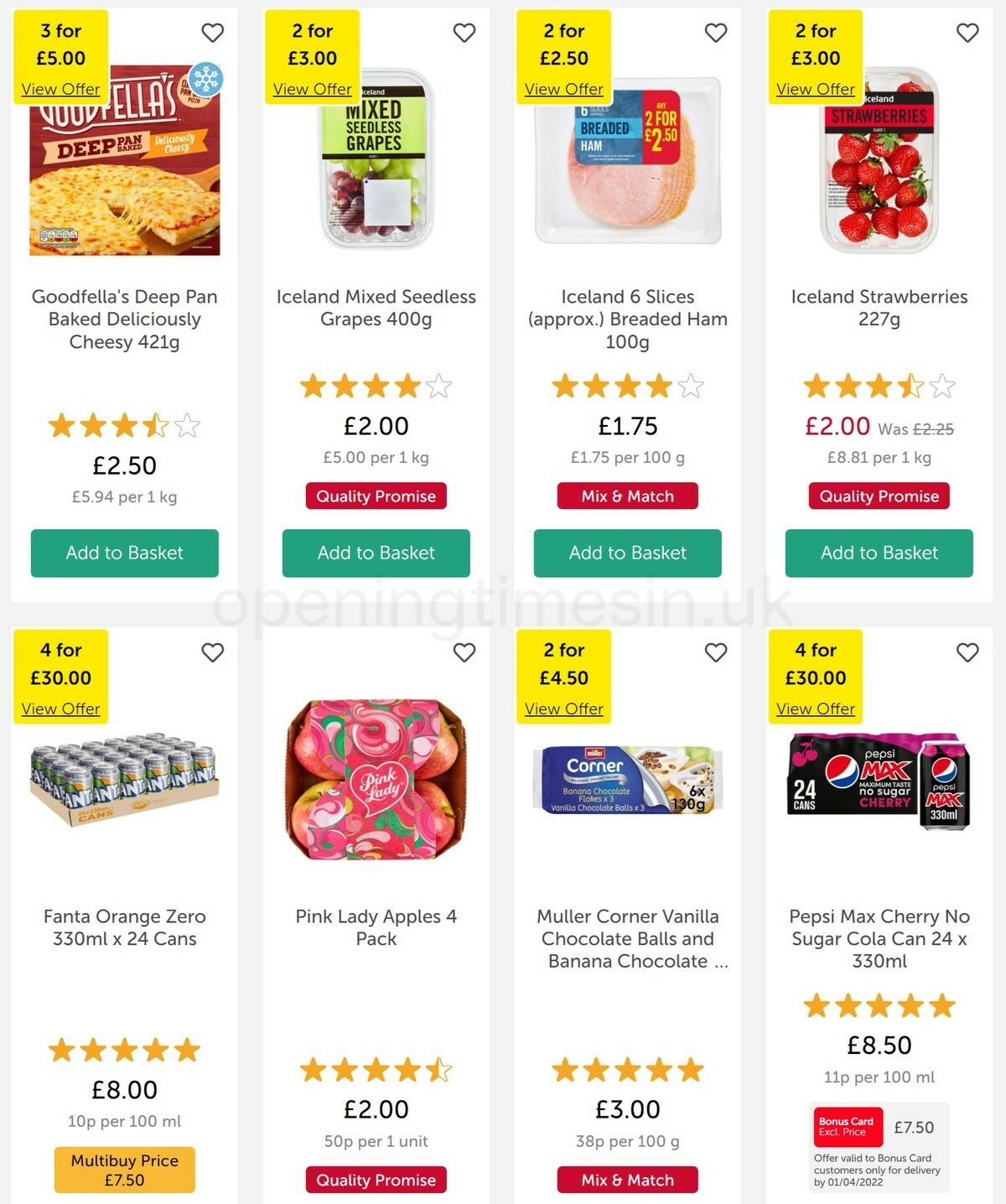 Iceland Offers from 18 March