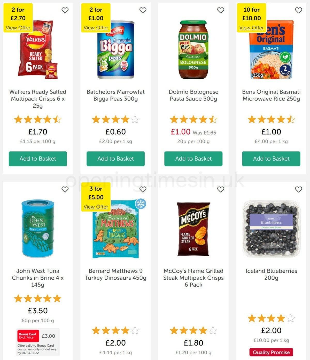 Iceland Offers from 18 March