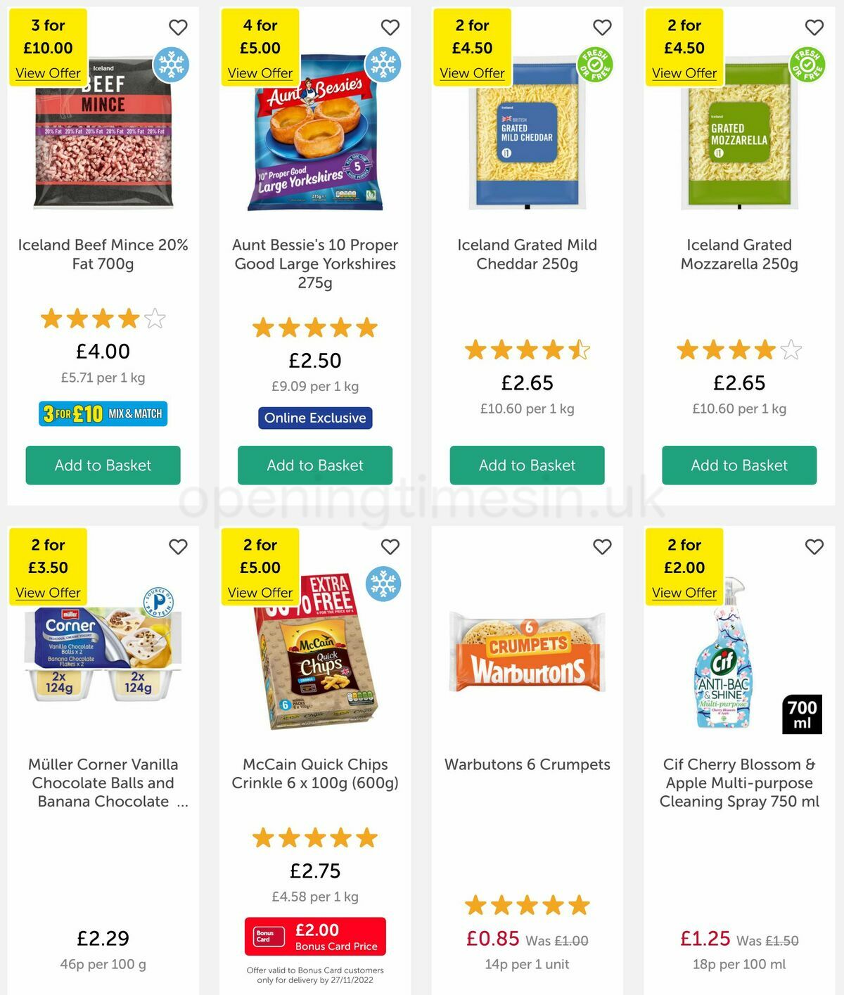 Iceland Offers from 11 November