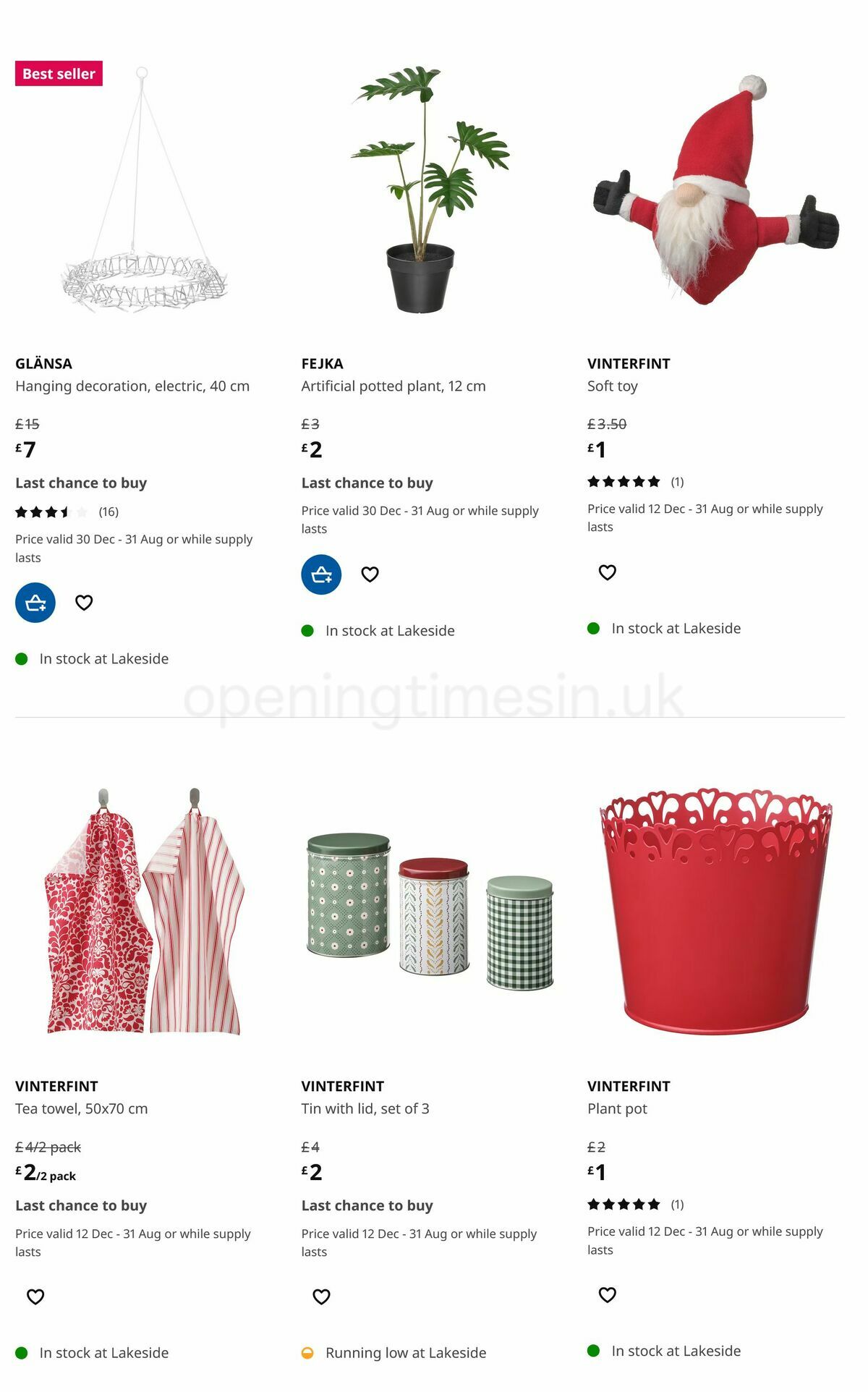 IKEA Offers from 28 December