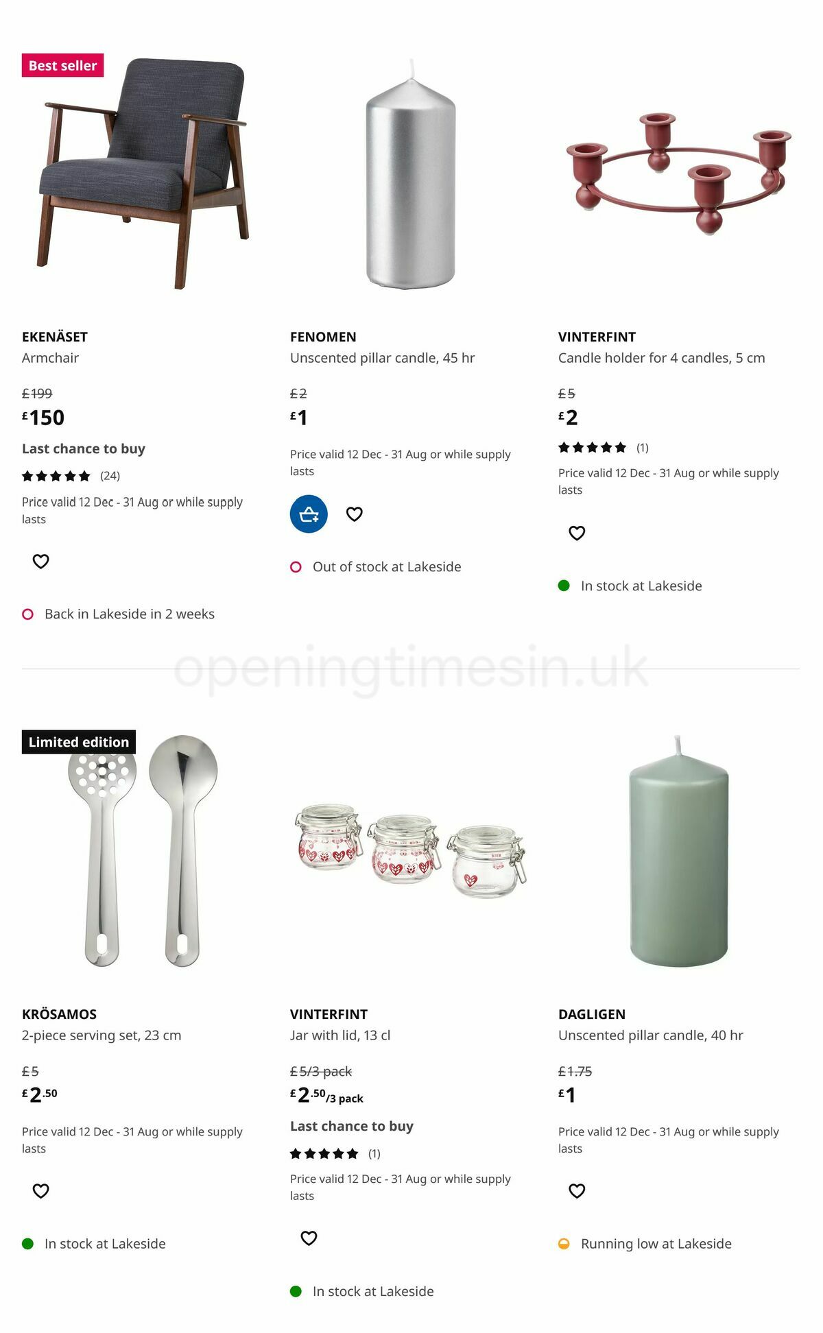 IKEA Offers from 28 December